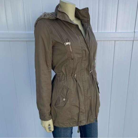 Tan Parka Jacket Women's size S - Picture 3 of 10